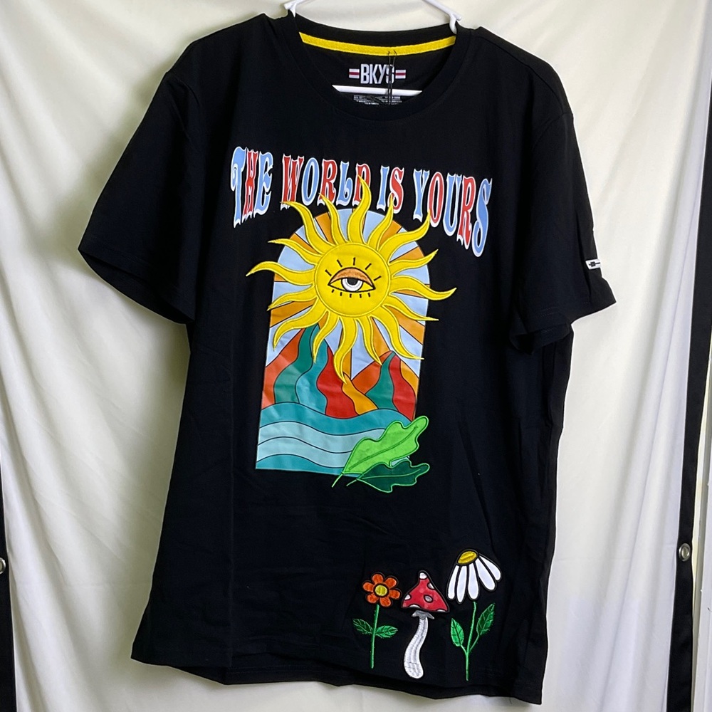 BKYS “The World Is Yours” Tee - Sun and Nature Appliquéd Design